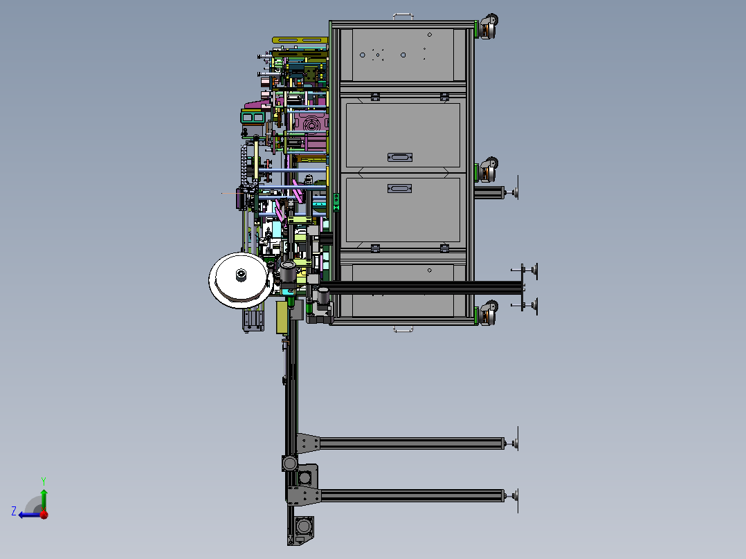 自动测试贴模机右视图