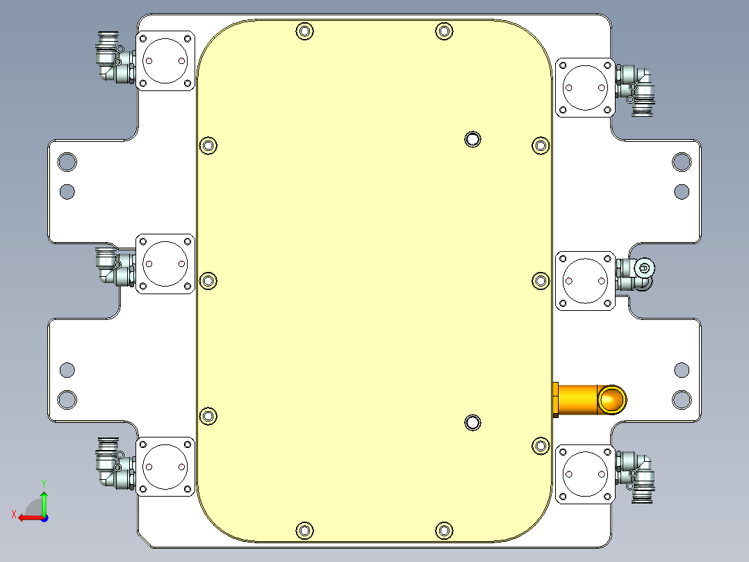 电脑外壳粗铣内腔治具模型后视图