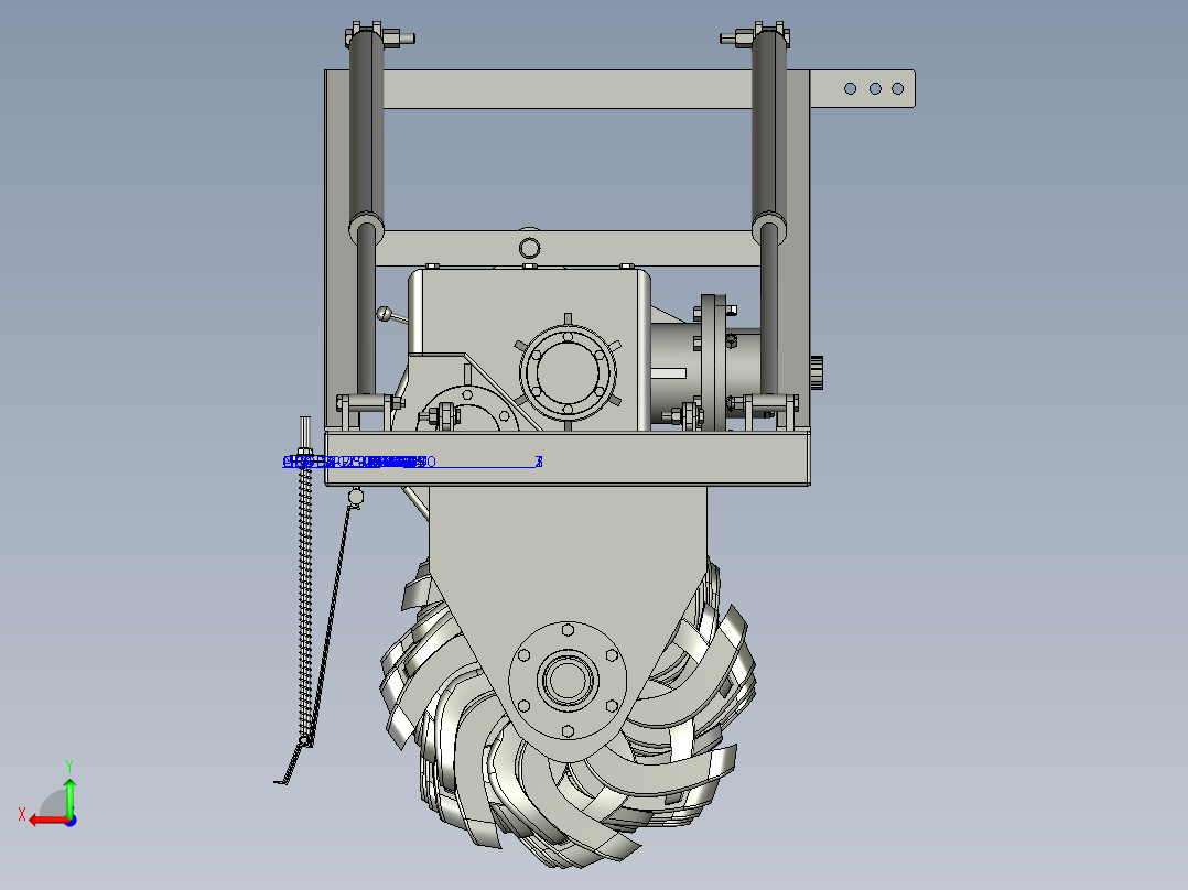 农业旋耕机后视图