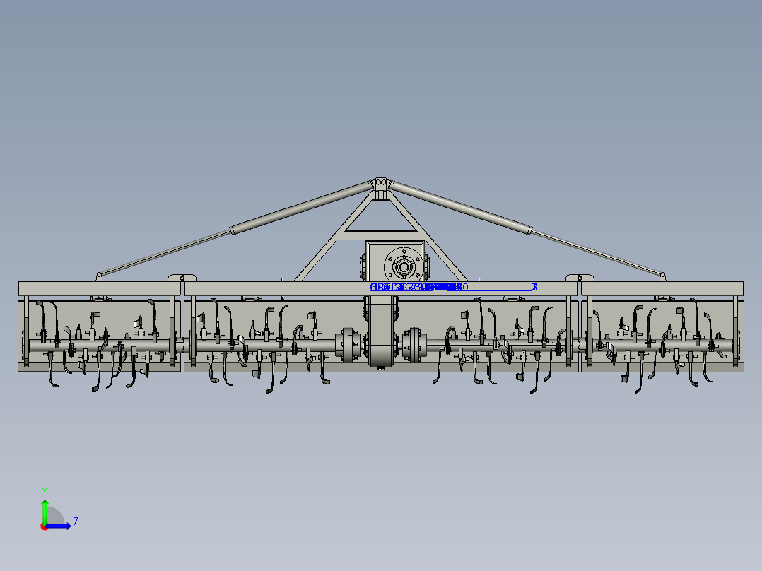 农业旋耕机左视图