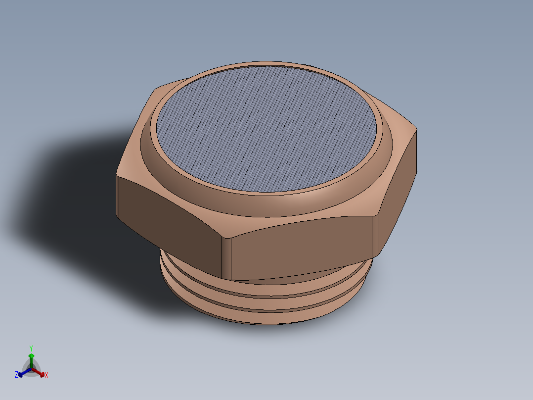 气动消声器正等轴测图