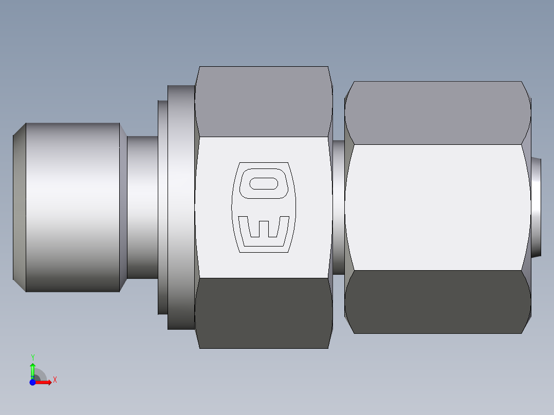卡套式工业通用硬管接头EO_Swivel_connector_EGE08LREDCF前视图