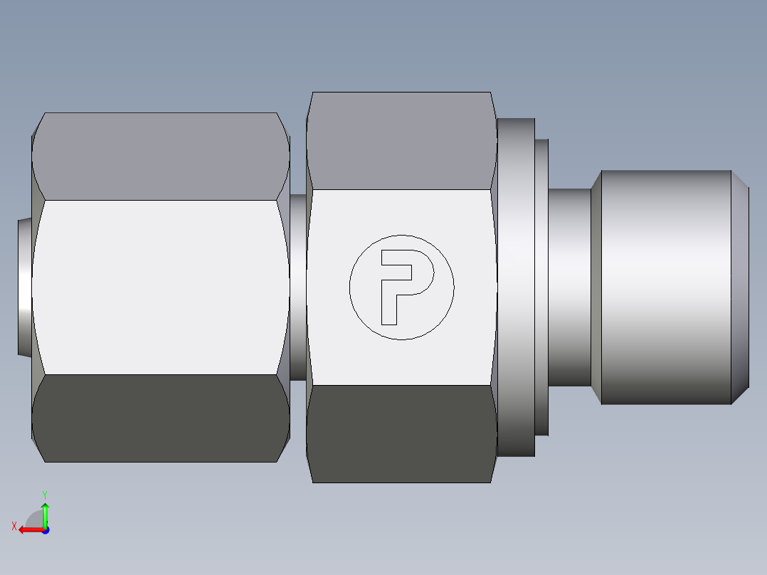 卡套式工业通用硬管接头EO_Swivel_connector_EGE08LREDCF后视图