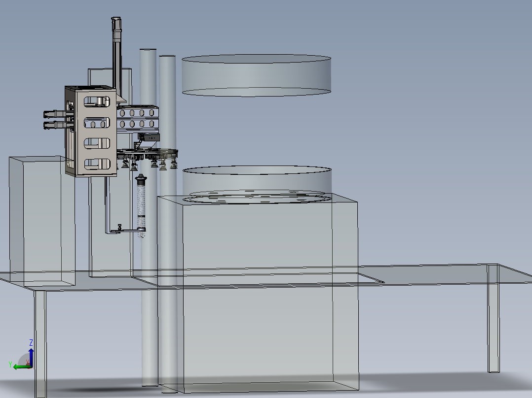 轮毂压铸放网机sw2020可编辑主视图