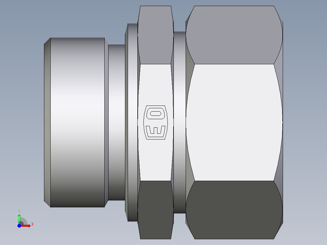 卡套式工业通用硬管接头EO_Male_Stud_connector_GE35LM71前视图