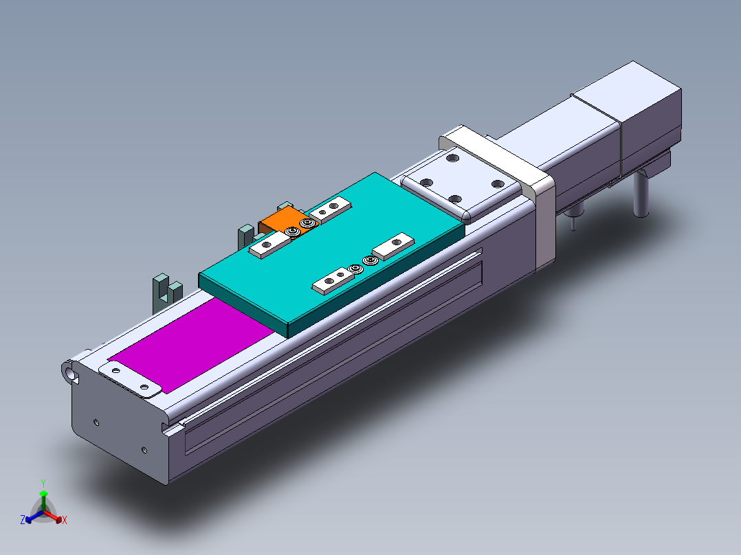 MCH丝杆全封闭MCH6M-BC-100W正等轴测图