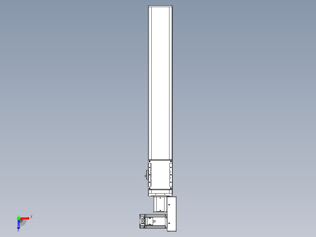 同步带全封闭直线模组TPA-HCB-105D-90-L600-MR-Y-P20-N3俯视图