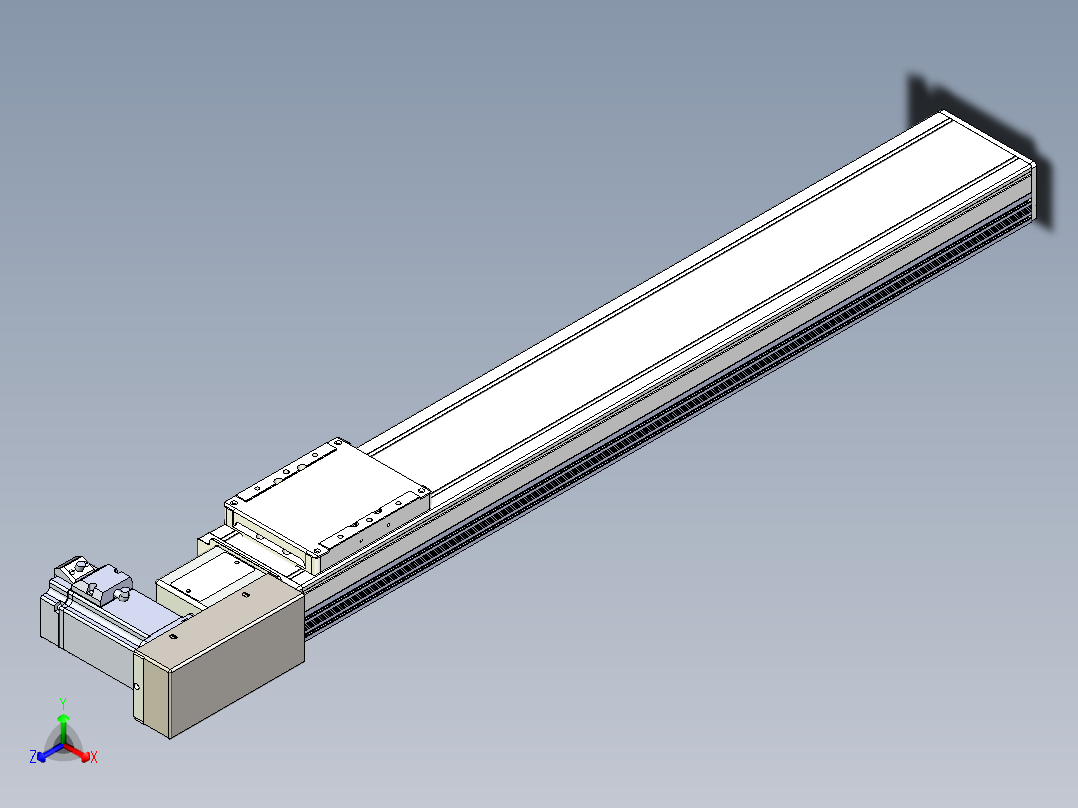 同步带全封闭直线模组TPA-HCB-105D-90-L600-MR-Y-P20-N3正等轴测图