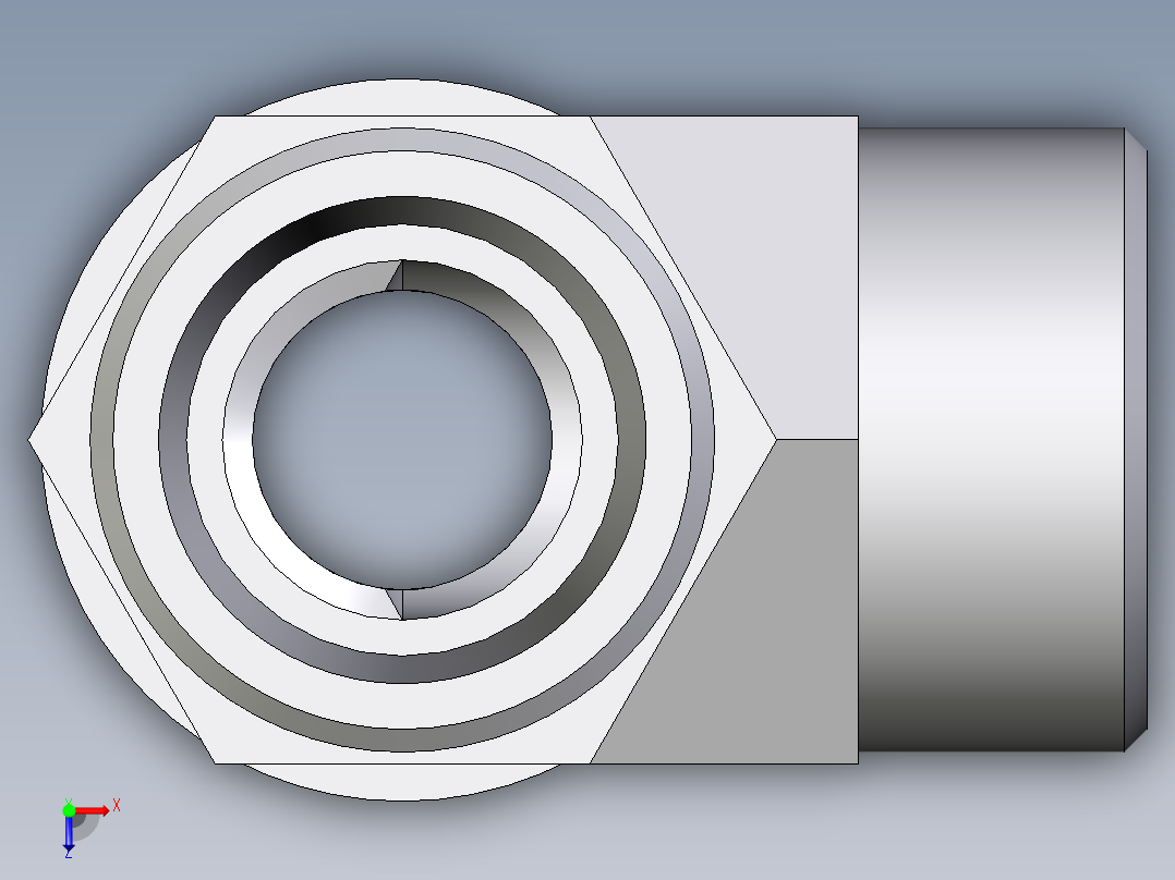 卡套式工业通用硬管接头EO_Adjustable_locknut_run_tee_LEE18LROMDCF俯视图