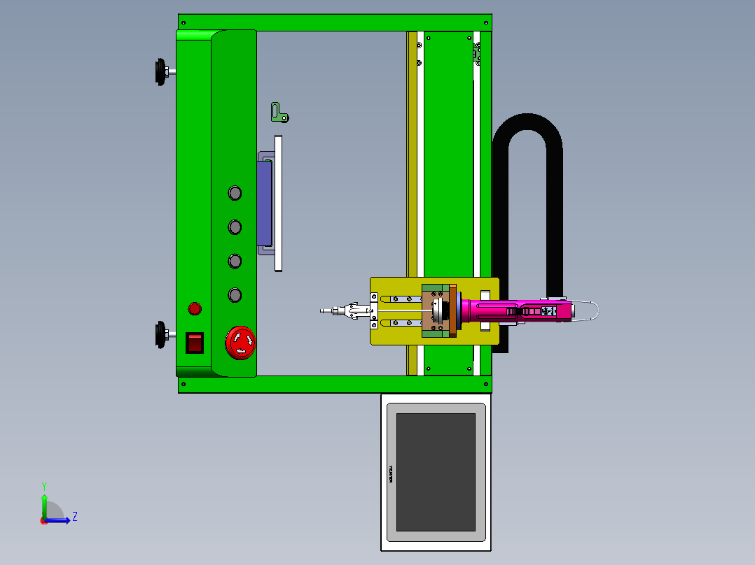 XYZ平台三轴螺丝机左视图
