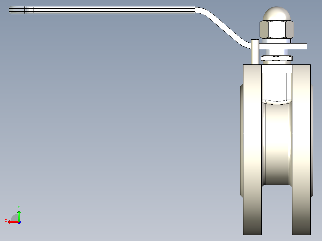管道手动球阀-水管开关阀-手动阀门DN32手动对夹球阀后视图