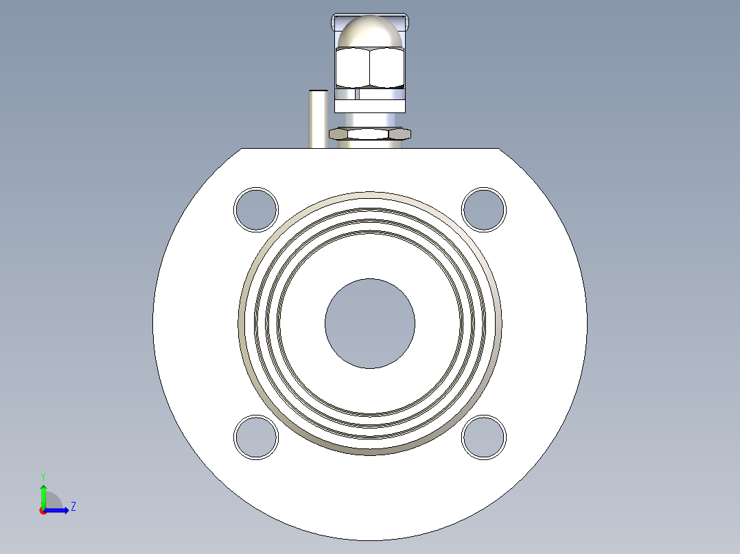 管道手动球阀-水管开关阀-手动阀门DN32手动对夹球阀左视图