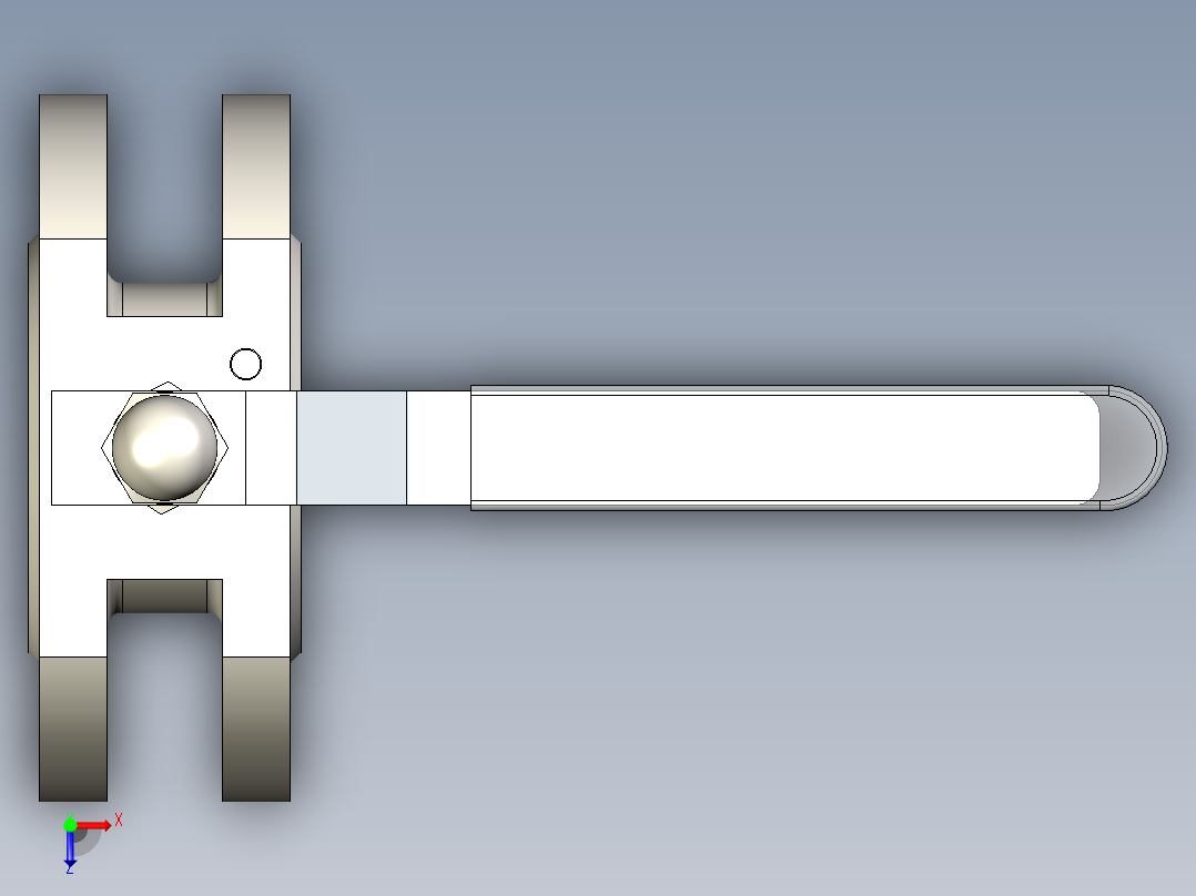 管道手动球阀-水管开关阀-手动阀门DN32手动对夹球阀俯视图