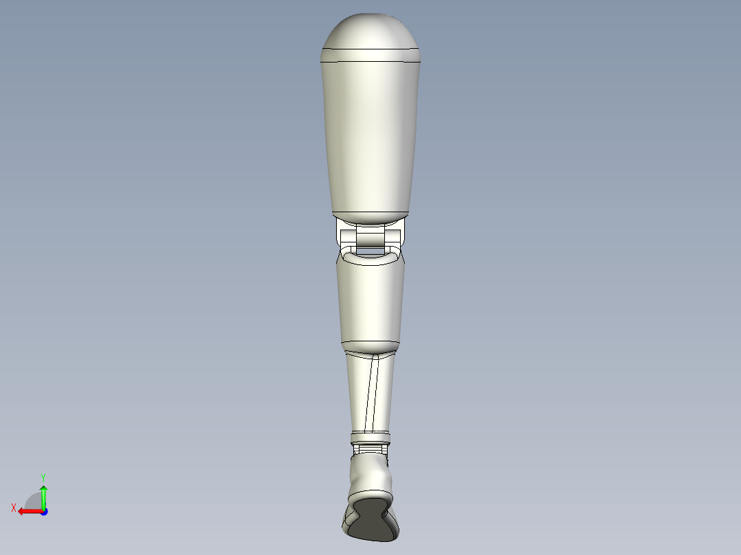 外骨骼腿假肢模型后视图