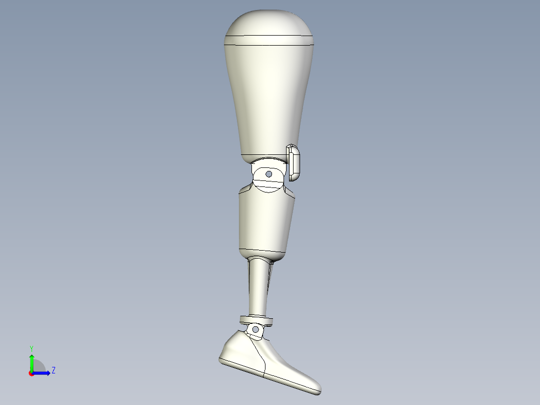 外骨骼腿假肢模型左视图