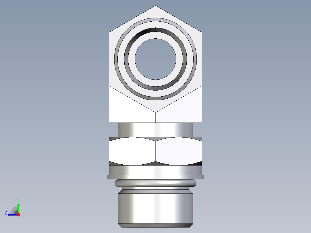 卡套式工业通用硬管接头EO_Adjustable_locknut_branch_tee_TEE16SMOROMDCF右视图