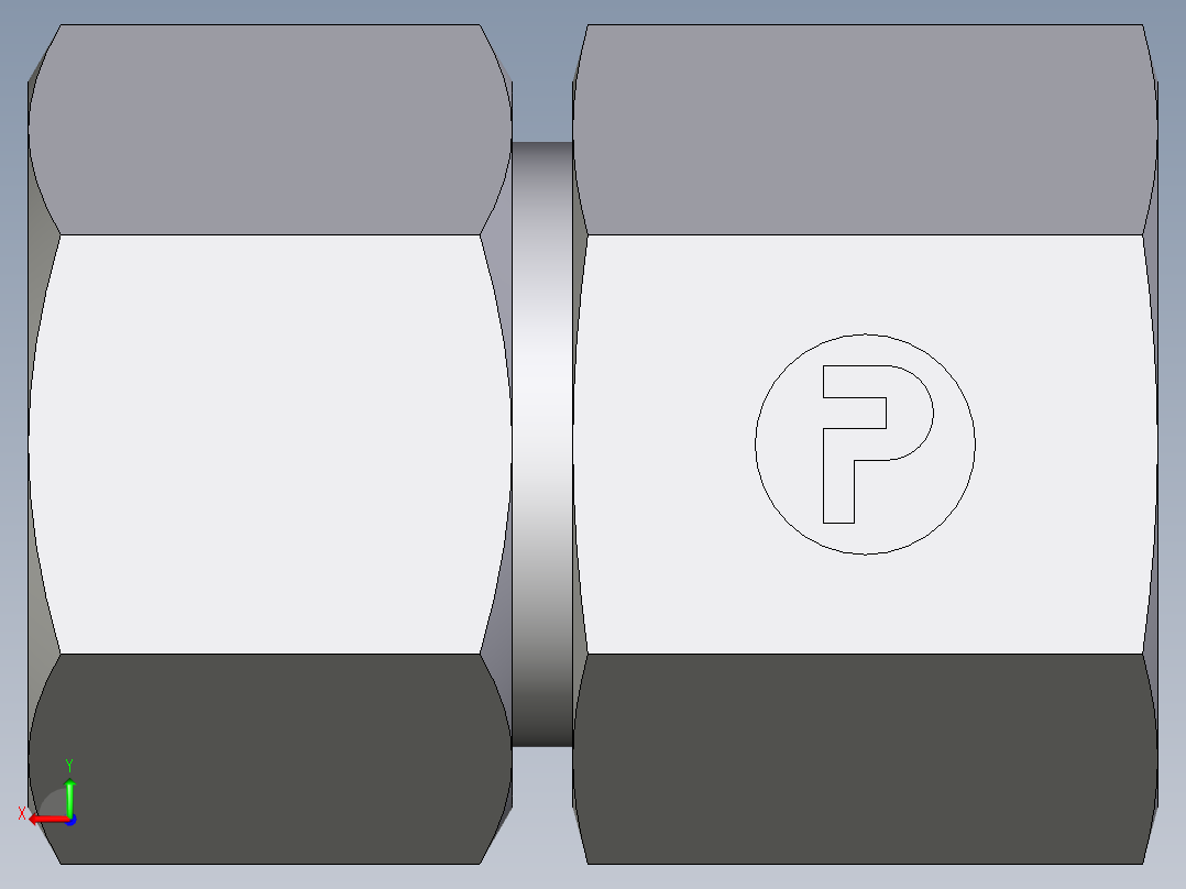 卡套式工业通用硬管接头EO_Swivel_connector_GAI20SM71后视图