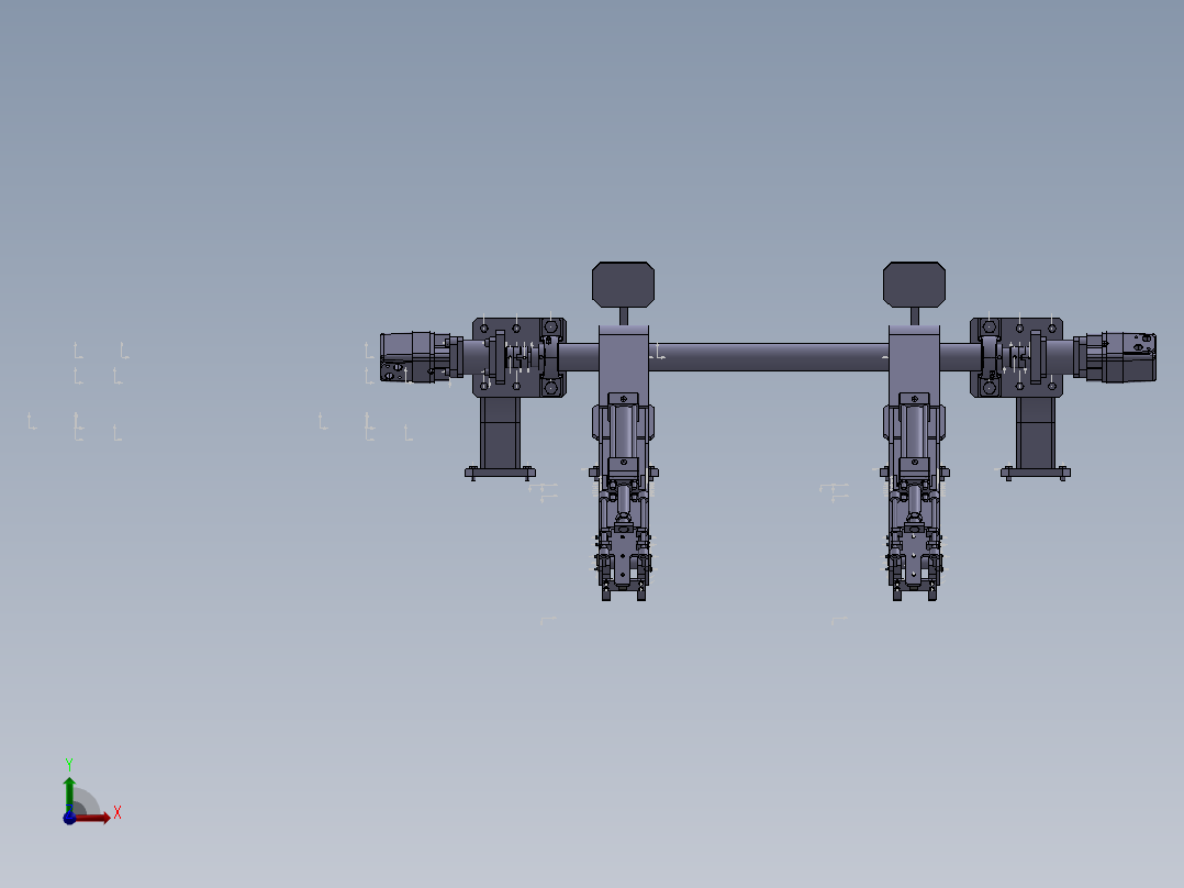 定向钻机自动装杆机构设计（SW三维模型+CAD图纸+说明书）前视图