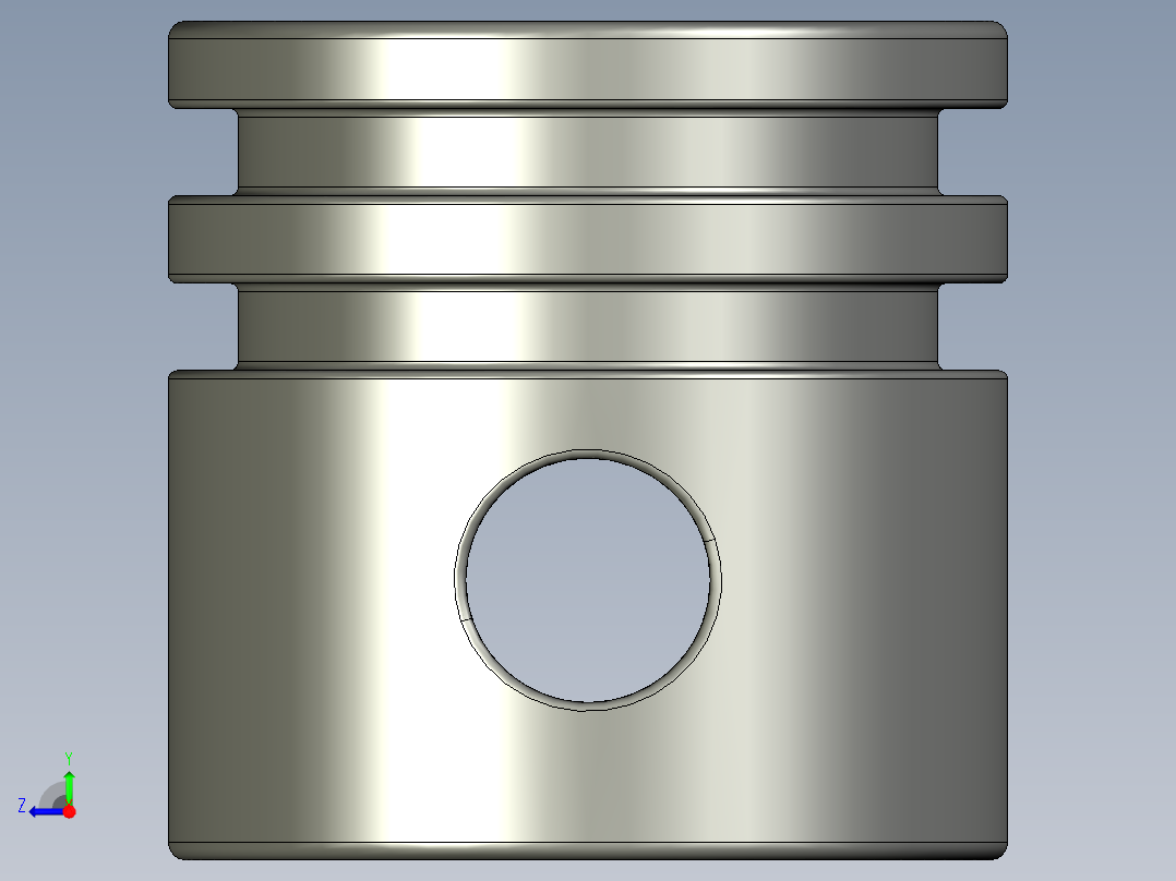 气缸电机-2851 Old Dark Grey Technic Engine Piston Round右视图