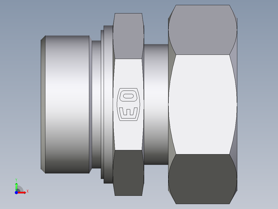 卡套式工业通用硬管接头EO_Standpipe_connector_EVGE42LMEDCF前视图
