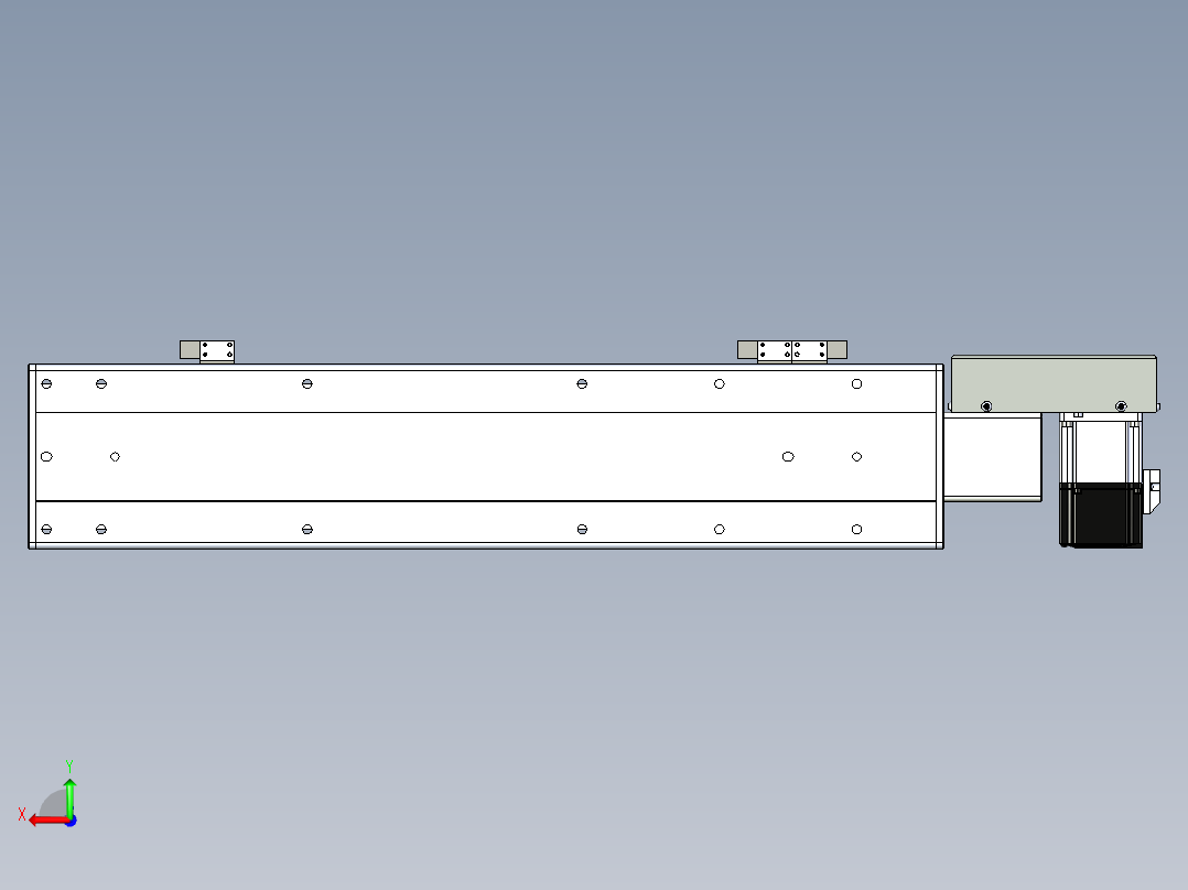 同步带滑台-半封闭B13H-L45-S400-R-P40-D3后视图
