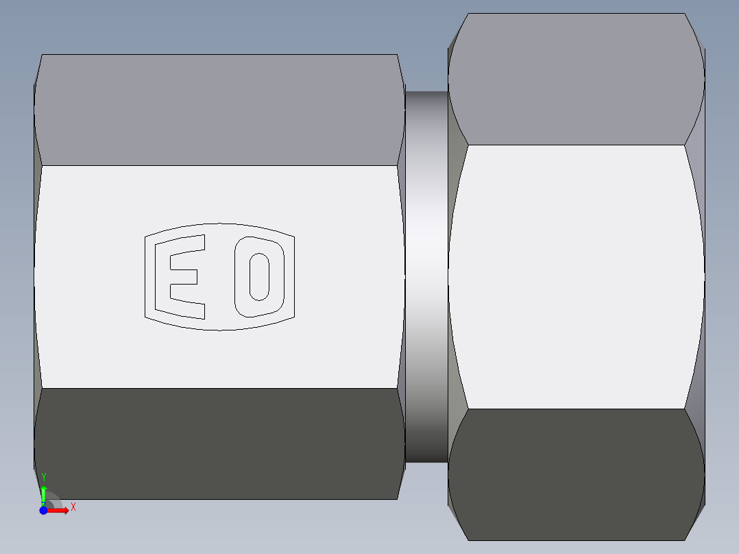 卡套式工业通用硬管接头EO_Swivel_connector_GAI18ZLR71前视图