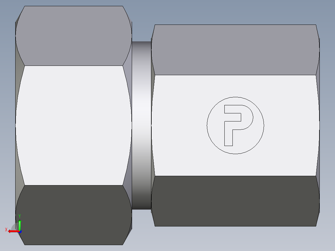卡套式工业通用硬管接头EO_Swivel_connector_GAI18ZLR71后视图