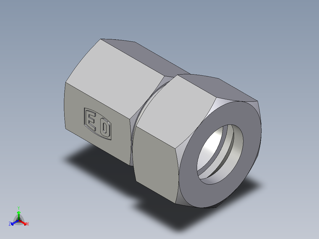 卡套式工业通用硬管接头EO_Swivel_connector_GAI18ZLR71正等轴测图