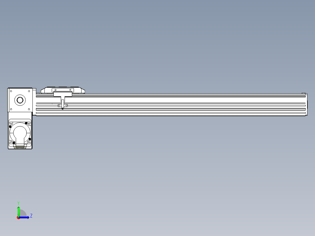 同步带全封闭直线模组TPA-HCB-85D-90-L550-LP-Y-P20-N3左视图