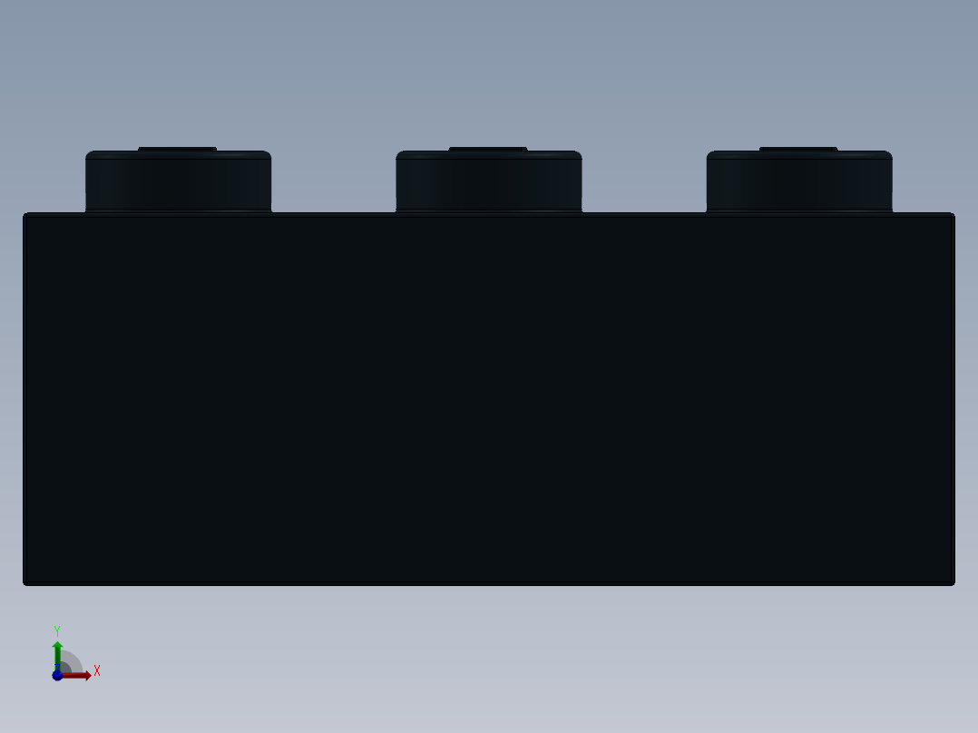 乐高套装 4421基本积木-362226 Black Brick 1 x 3.SLDPRT前视图