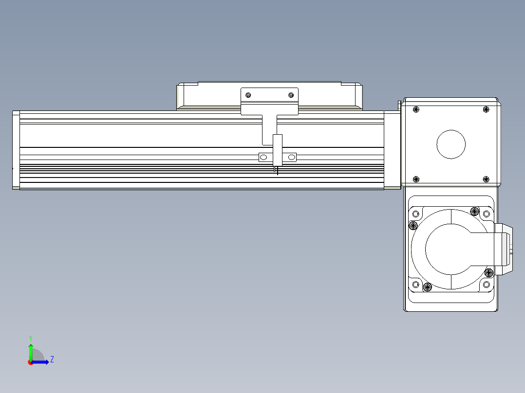 同步带全封闭直线模组TPA-HCB-105D-90-L50-RP-C-P20-N3左视图