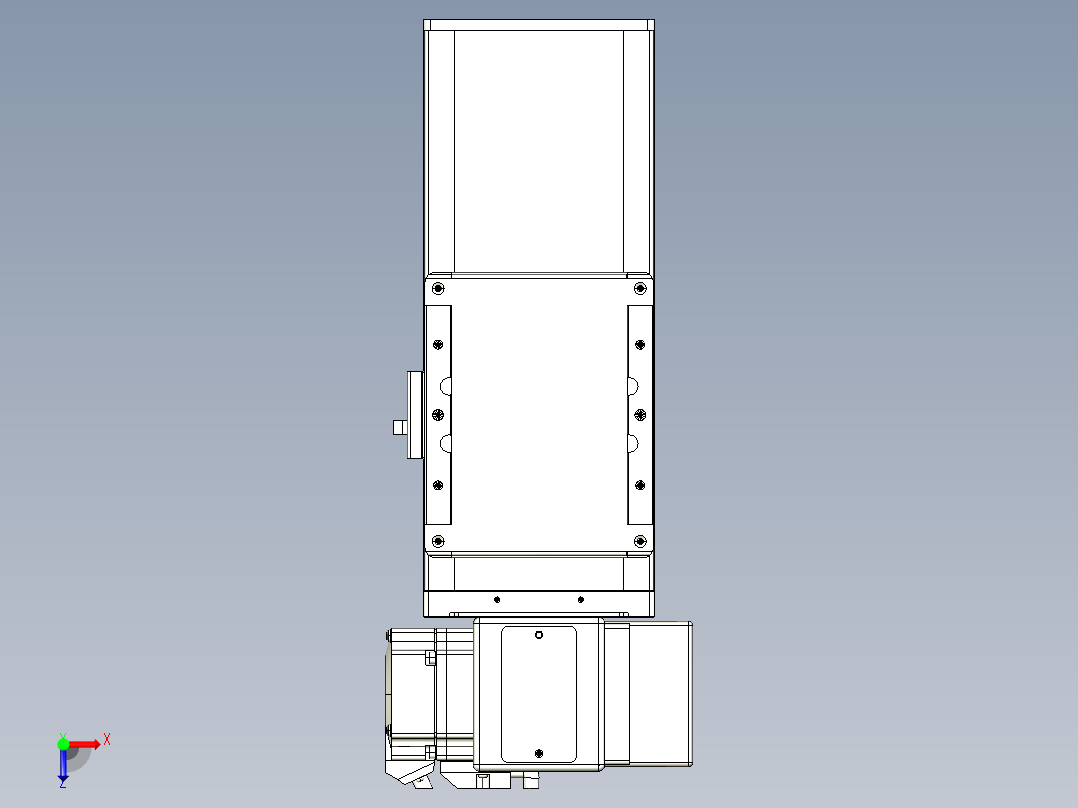 同步带全封闭直线模组TPA-HCB-105D-90-L50-RP-C-P20-N3俯视图