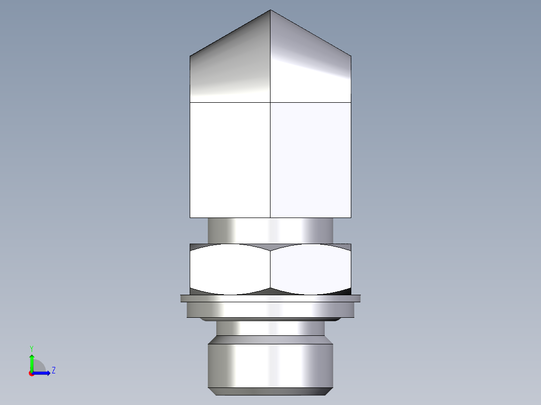 卡套式工业通用硬管接头EO_Adjustable_Locknut_elbow_WEE18LROMDCF左视图