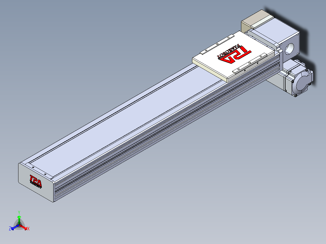 同步带全封闭直线模组TPA-HCB-110D-90-L500-RP-Y-P40-N3正等轴测图