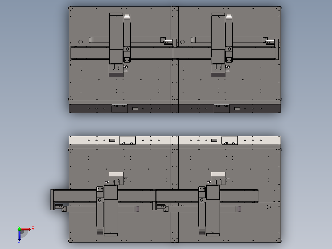 自动化打钉机器俯视图