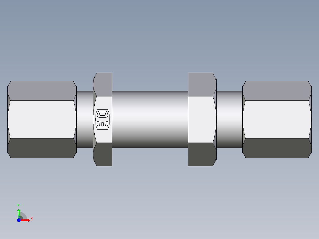 卡套式工业通用硬管接头EO_Bulkhead_union_SV06LCF前视图