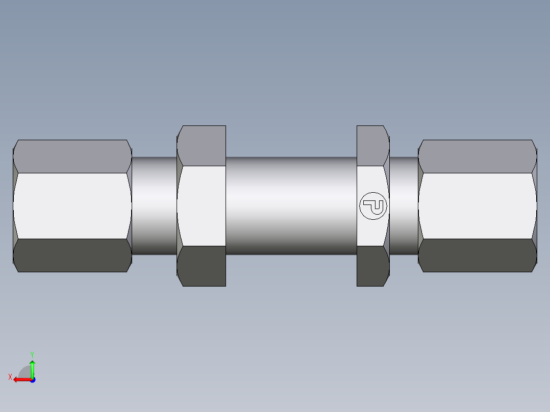 卡套式工业通用硬管接头EO_Bulkhead_union_SV06LCF后视图