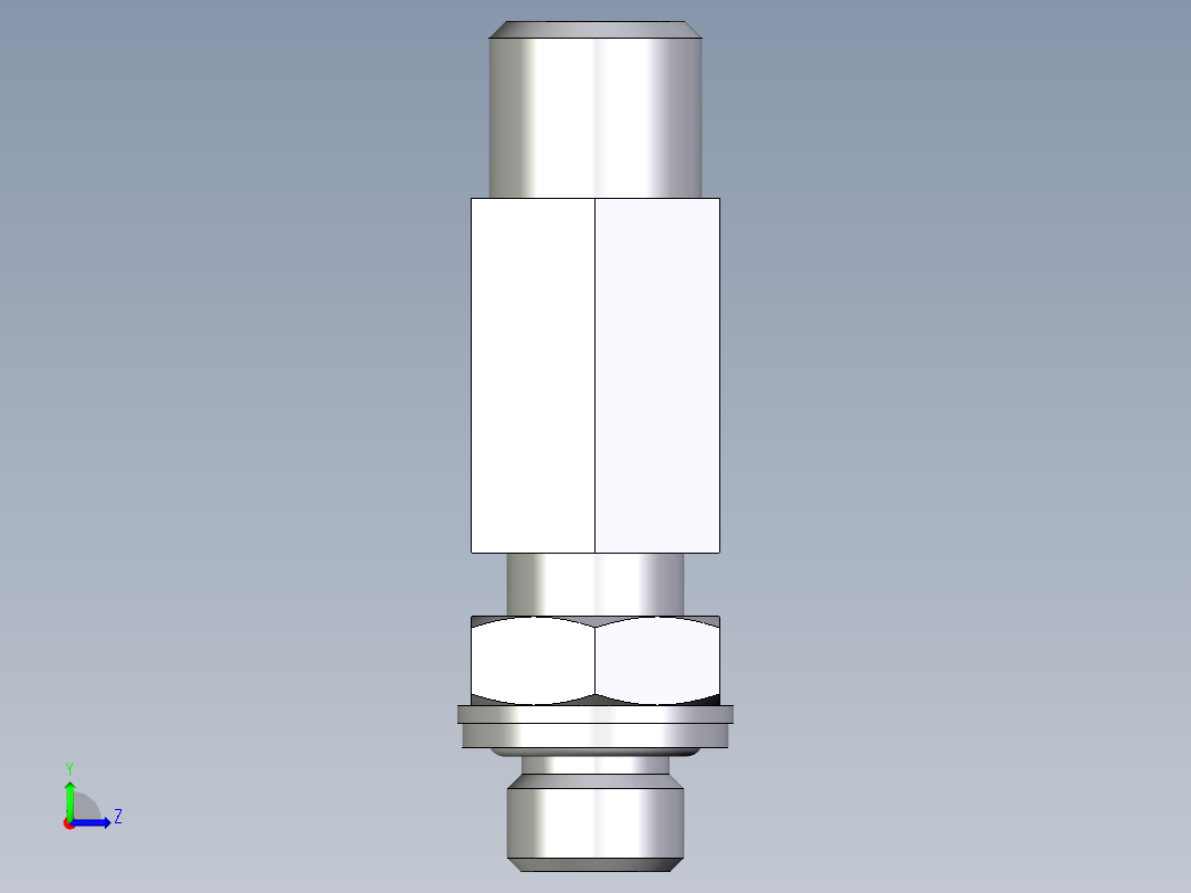 卡套式工业通用硬管接头EO_Adjustable_locknut_run_tee_LEE06LMOMDCF左视图