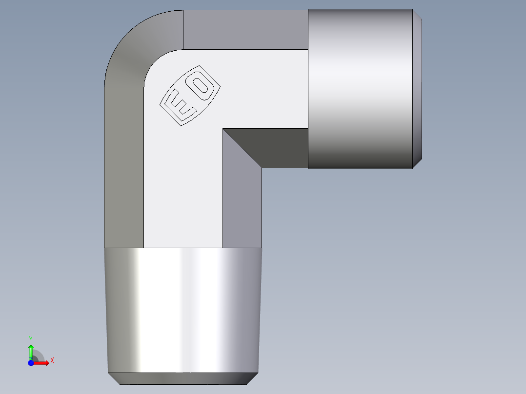 卡套式工业通用硬管接头EO_Male_stud_elbow_WE08LR71X前视图