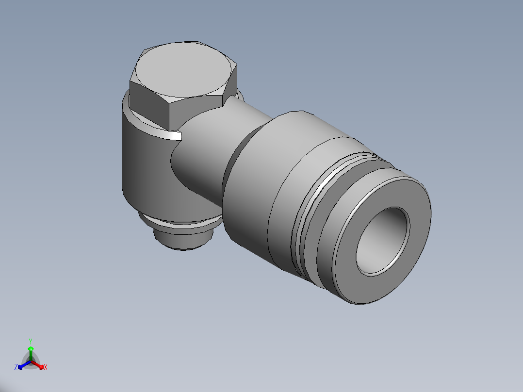 3.亚德客气动接头正等轴测图