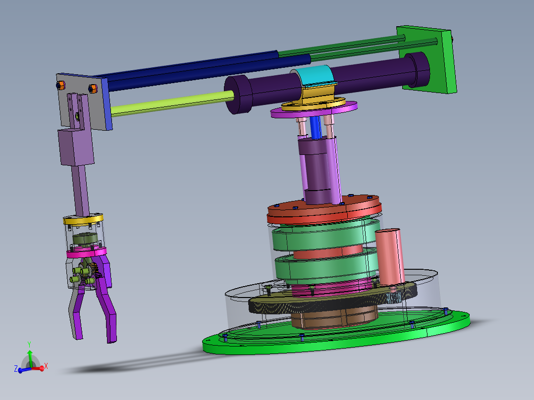 机床上下料机械手设计【含三维SW+CAD图纸+说明书】主视图