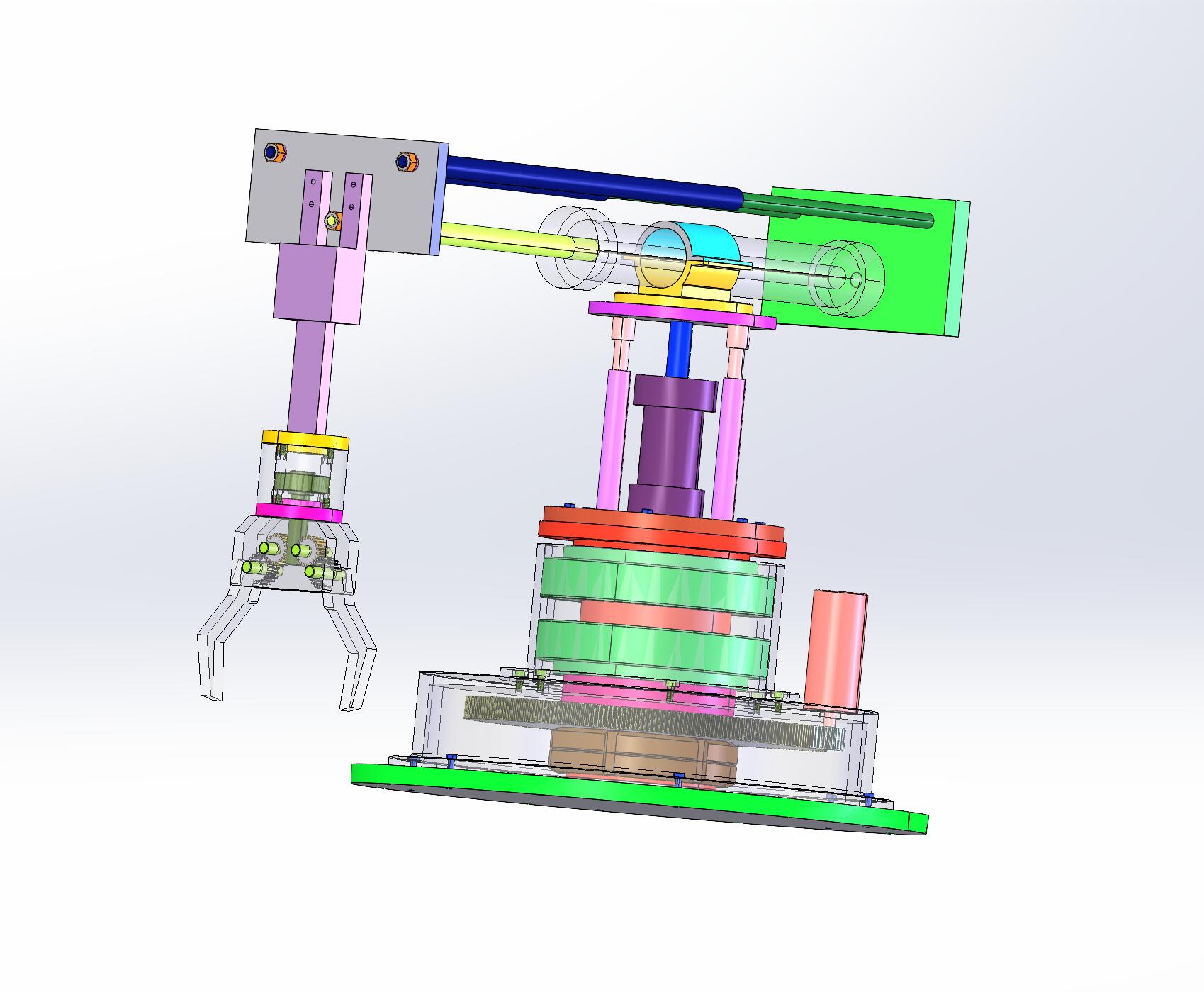 机床上下料机械手设计【含三维SW+CAD图纸+说明书】