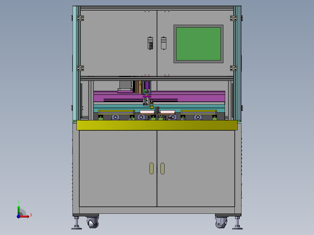 贴标签设备前视图