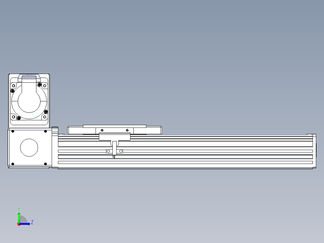 同步带全封闭直线模组TPA-HCB-110D-90-L200-LU-Y-P40-N3左视图
