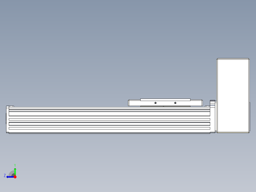 同步带全封闭直线模组TPA-HCB-110D-90-L200-LU-Y-P40-N3右视图