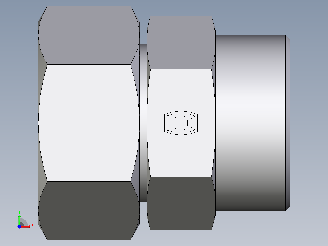卡套式工业通用硬管接头EO_Distance_piece_adapter_DA38SOMDCF前视图
