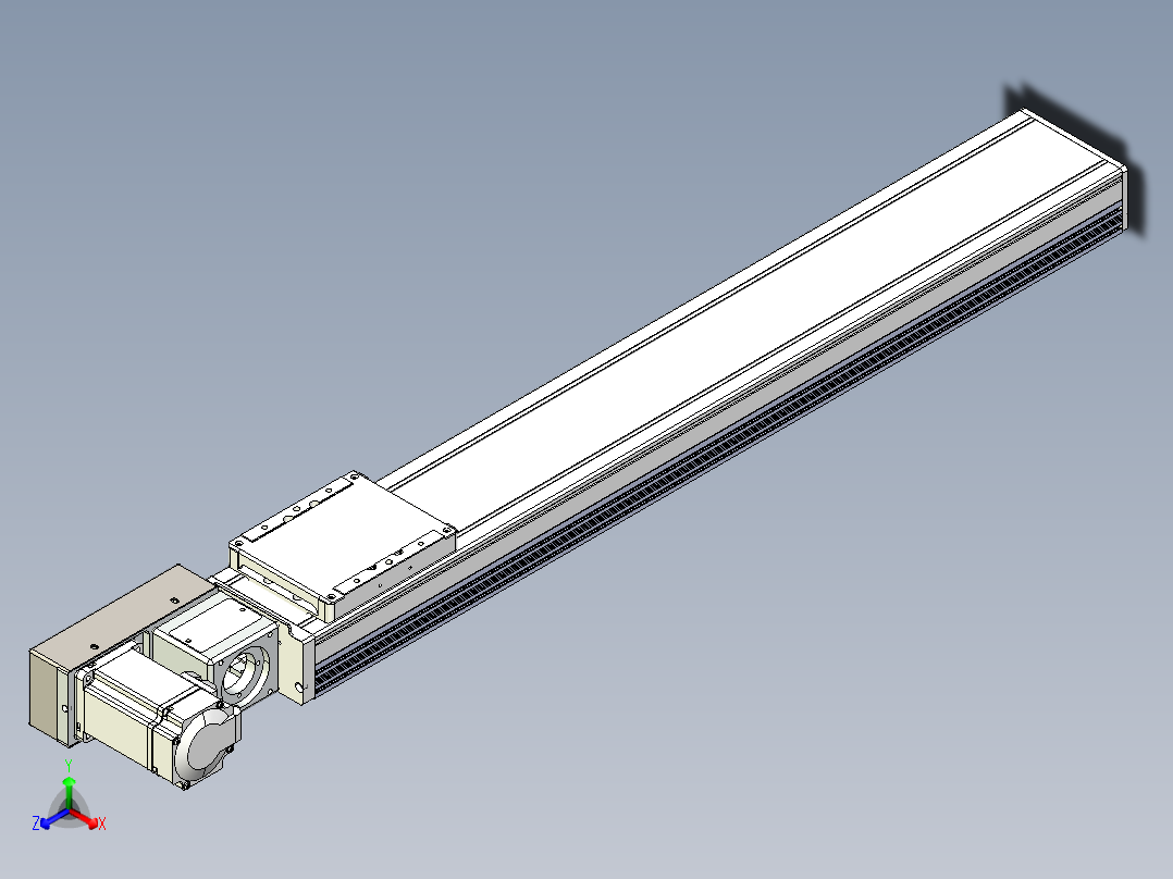 同步带全封闭直线模组TPA-HCB-105D-90-L600-ML-Y-P20-N3正等轴测图