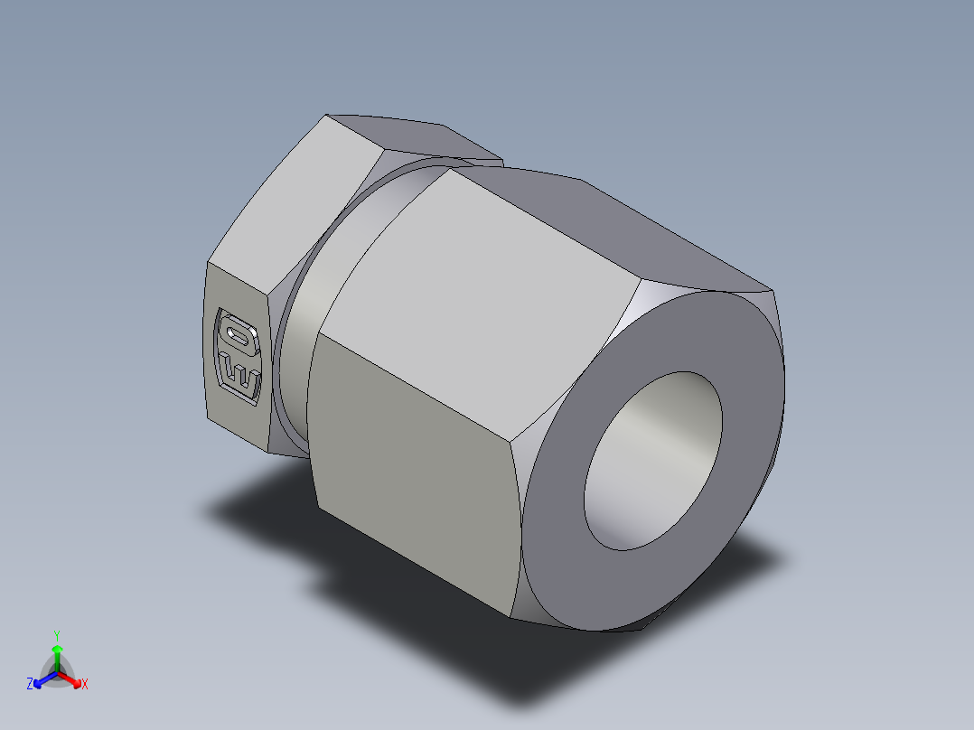 卡套式工业通用硬管接头EO_Blanking_plug_for_tube_ends_ROV10ZLCF正等轴测图