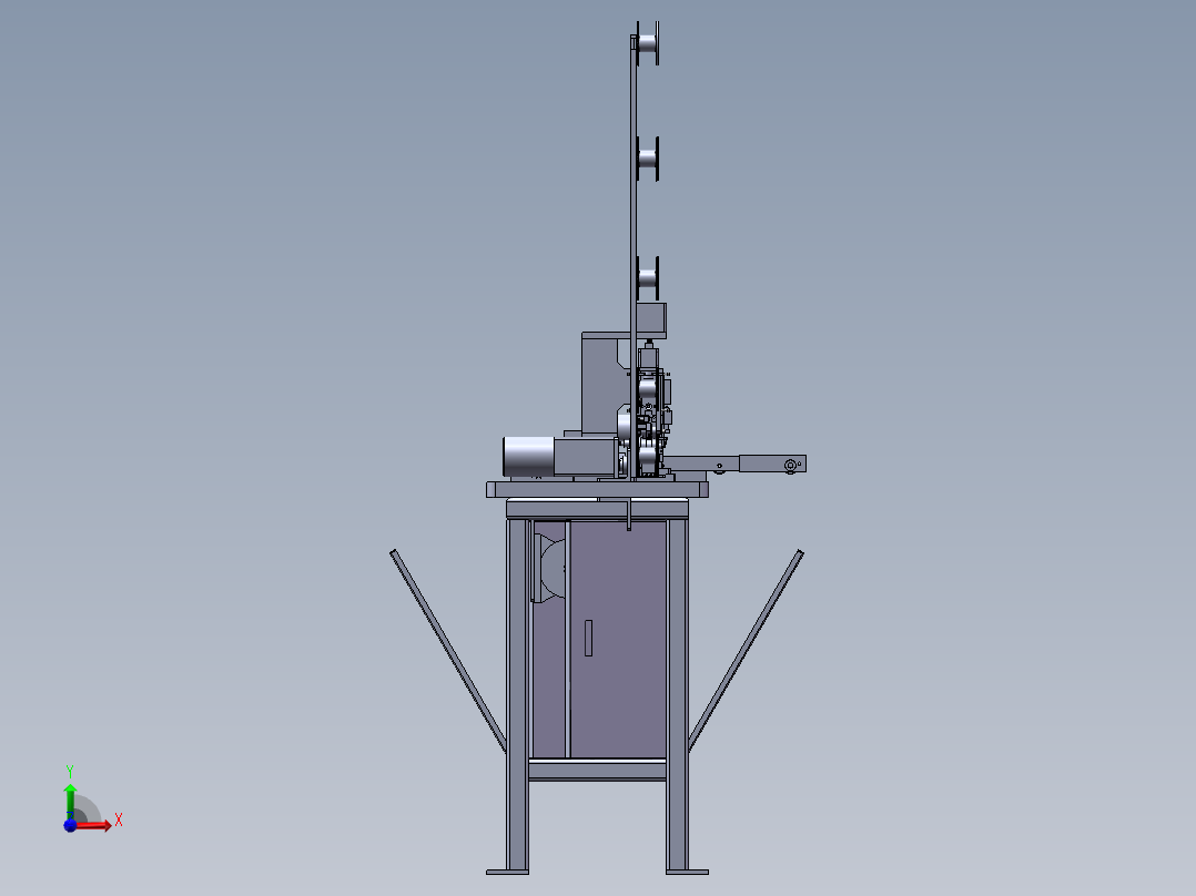 全自动尼龙拉链超音波切断机（sw10可编辑+工程图+BOM）前视图