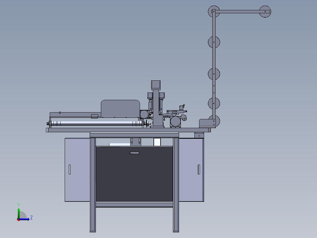 全自动尼龙拉链超音波切断机（sw10可编辑+工程图+BOM）左视图